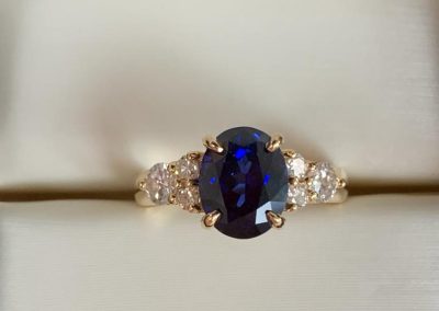 Beautiful sapphire and diamond ring showcasing fine jewelry craftsmanship.